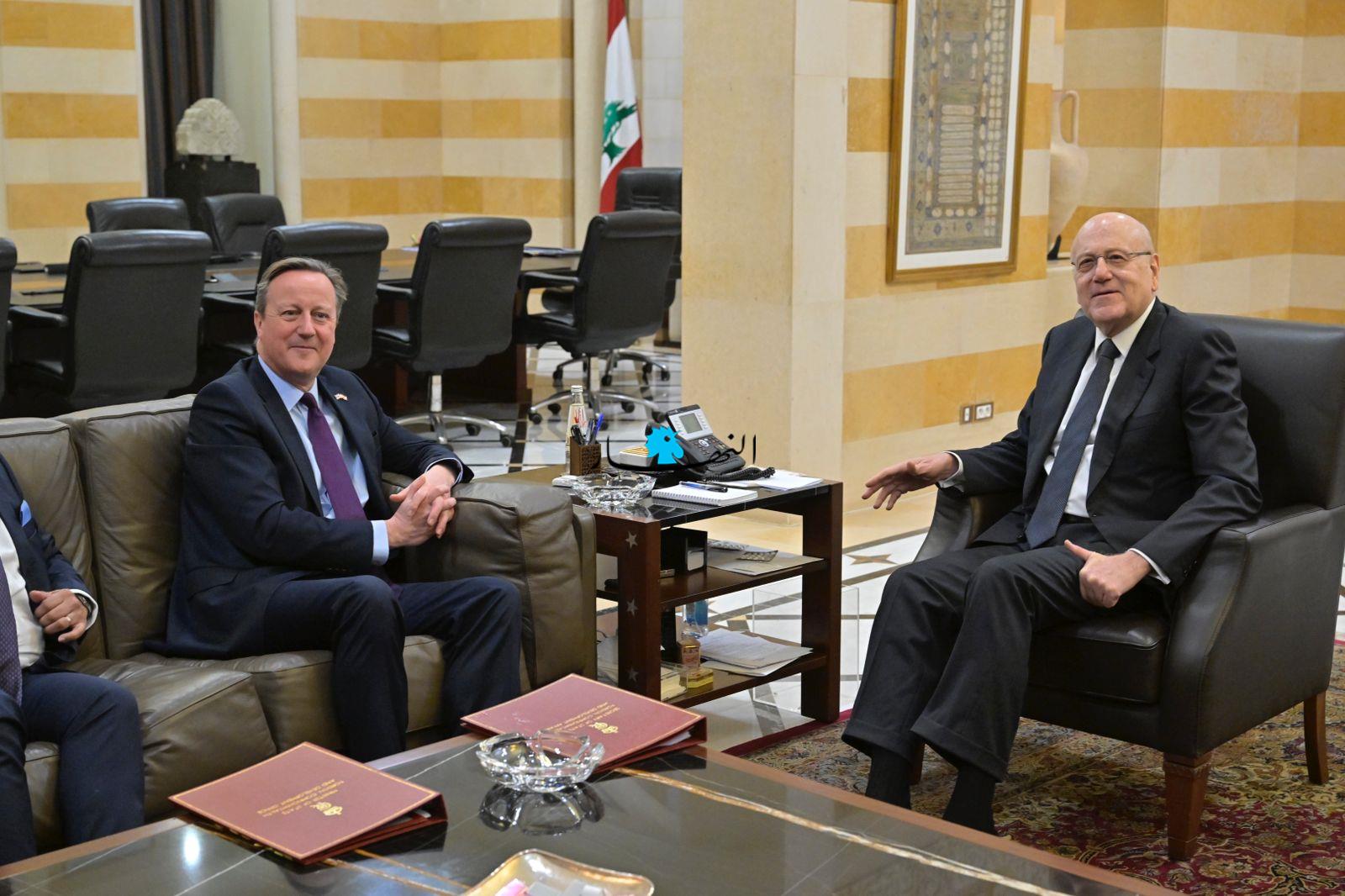 ميقاتي يلتقي كاميرون في السرايا (صور)